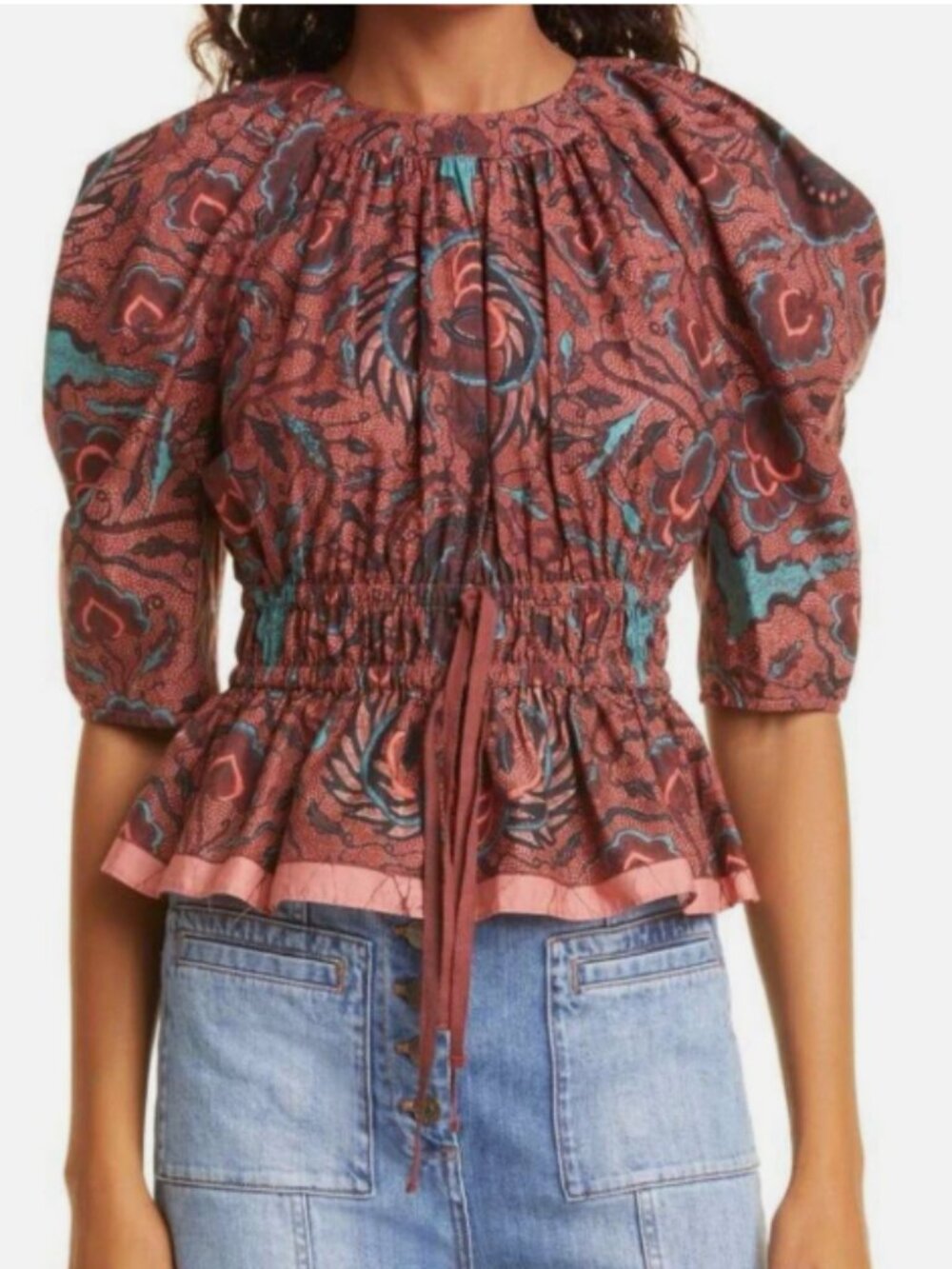 Ulla Johnson Puff Sleeve Peasant Blouse Size 8